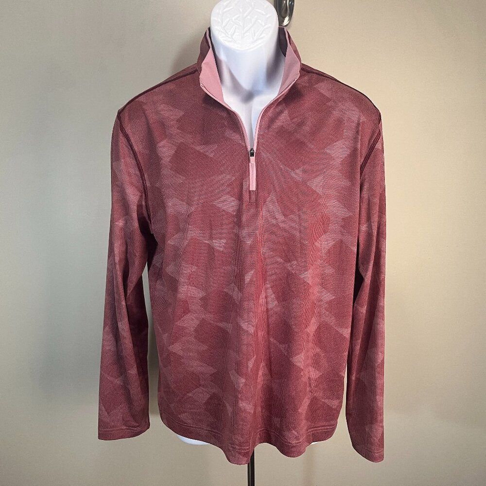 Robert Graham Men's 1/2 Zip Pullover Jacket Shirt S Rose Pink Camo 🔥 Golf 🎯